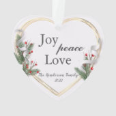 Holly & Pine Gold Rahmen Foto 2-seitig Ornament (Rückseite)