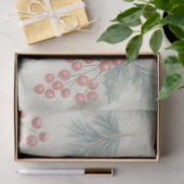 Holly & Pine Winter Botanical Background Decoupage Seidenpapier (Geschenk)