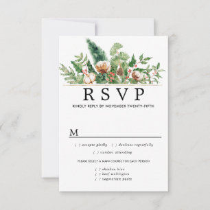 Holly Pine Winter Wedding UAWG Meetings Optionen RSVP Karte