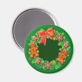 HOLLY, PINWHEELS & GINGER WREATH VON SHARON SHARPE MAGNET (Vorderseite/Rückseite)