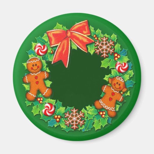 HOLLY, PINWHEELS & GINGER WREATH VON SHARON SHARPE MAGNET (Vorne)