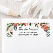 Holly Poinsettia Weihnachtsfest-Rücksendeadresse (Insitu)