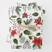Holly & Poinsettia Weihnachtsgeschenk - 3 Blätter (Beispiel)