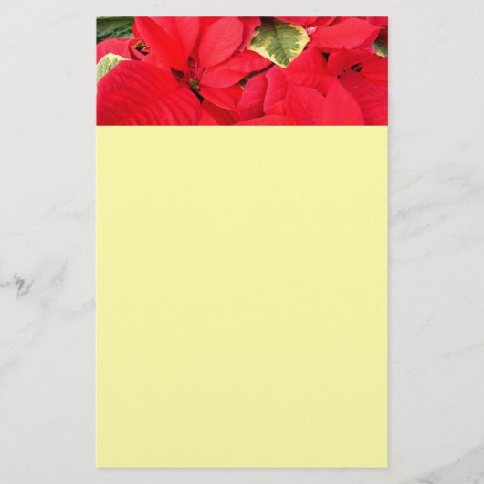 Holly Point Poinsettias Holiday Floral Briefpapier (Vorderseite)