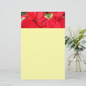 Holly Point Poinsettias Holiday Floral Briefpapier (Stehend Vorderseite)