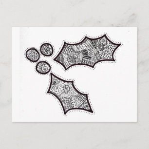 Holly Postcard in Schwarz und Weiß Postkarte
