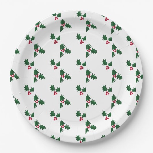 Holly Print Pappteller (Vorderseite)