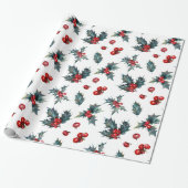Holly Red Berries Geschenkpapier (Ungerollt)