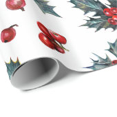 Holly Red Berries Geschenkpapier (Rolleneckpunkt)
