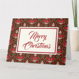 Holly, Red Berries & Ribbon zum Herunterladen Vint Karte