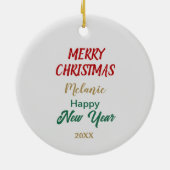 Holly Red Berry Black Tan Dackel Dog Keramik Ornament (Hinten)