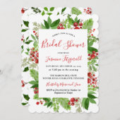 Holly Red Berry Christmas Modern | Brautparty Einladung (Vorne/Hinten)