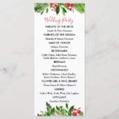 Holly Red Berry Christmas Modern Wedding Program Programm (Rückseite)