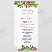 Holly Red Berry Christmas Modern Wedding Program Programm (Vorne/Hinten)