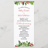 Holly Red Berry Christmas Modern Wedding Program Programm (Vorderseite)