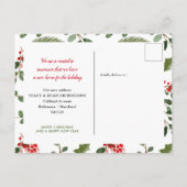 Holly Red Berry New Zuhause | Wir haben uns bewegt Ankündigungspostkarte (Rückseite)