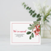 Holly Red Berry New Zuhause | Wir haben uns bewegt Ankündigungspostkarte (Stehend Vorderseite)