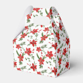 Holly Red Floral Holiday Watercolor Geschenkschachtel (Rückseite)
