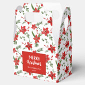 Holly Red Floral Holiday Watercolor Geschenkschachtel (Geöffnet)