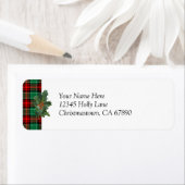Holly Red Green Kariert Custom Address Label (Insitu)