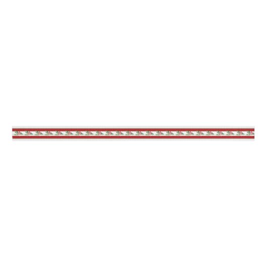 Holly Red & Green Stripe Ripsband (Vorderseite)