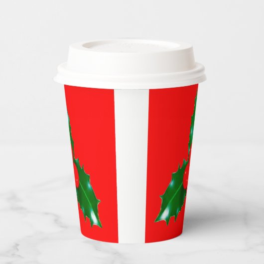 Holly Red Paper Cups Pappbecher (Links)