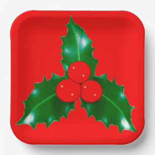 Holly Red Paper Tellers Pappteller