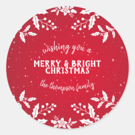 Holly Red und White Festive Stickers
