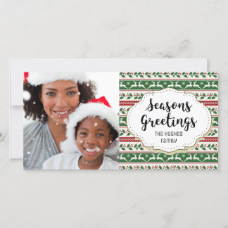 Holly Rentier Froher Festtage-Fotokarte Feiertagskarte