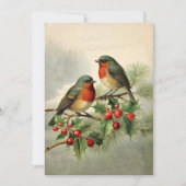 Holly Robin Birds Business Weihnachtskarte (Vorderseite)