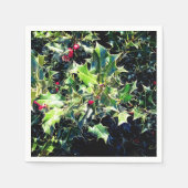 Holly, rote Beeren Serviette (Vorderseite)