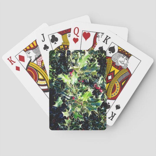 Holly, rote Beeren Spielkarten (Rückseite)