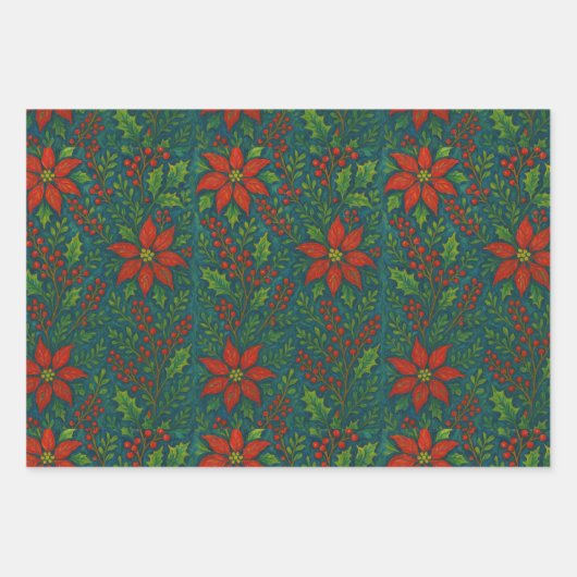 Holly & Santa Magic Wrap Geschenkpapier Set (Vorderseite)