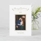 Holly Simple Elegant Chic Christmas Photo Family (Stehend Vorderseite)