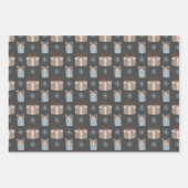 Holly Snow Flake Weihnachtsmuster Geschenkpapier Set (Vorderseite 3)