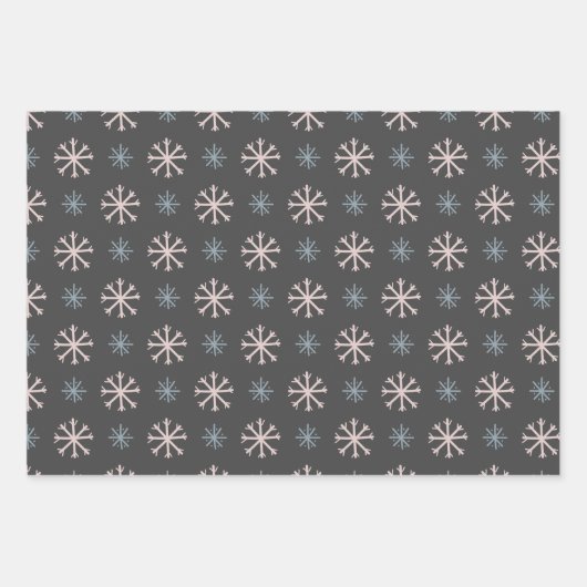 Holly Snow Flake Weihnachtsmuster Geschenkpapier Set (Vorderseite 2)