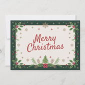 Holly & Snowflakes - Vintag frohe Weihnachten (Vorderseite)