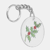 Holly Sprig auf einem Schlüsselanhänger (Vorderseite links)