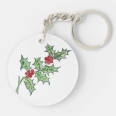 Holly Sprig auf einem Schlüsselanhänger (Rückseite)
