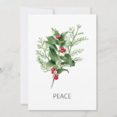 Holly Sprig Peace Feiertagskarte (Vorderseite)