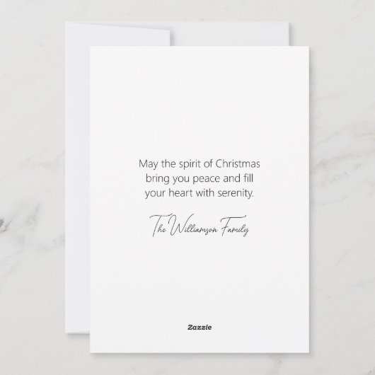 Holly Sprig Peace Feiertagskarte (Rückseite)