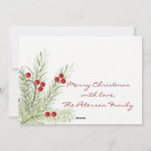 Holly Sprig zweiseitige Fotokarte Feiertagskarte (Rückseite)