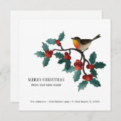 Holly Sprigs and Berries Christmas Moving Zuhause Ankündigung (Vorne/Hinten)