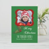 Holly Square Foto Card (Stehend Vorderseite)