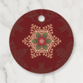 Holly Star Vintag Red Christmas-Geschenketiketten Geschenkanhänger (Vorderseite)