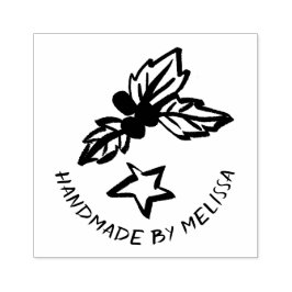 Holly Star Weihnachtsferien CUSTOM Personalisiert Gummistempel