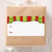 Holly Striped Gift Label (Insitu)