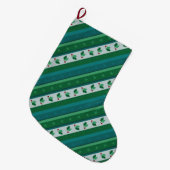 Holly Striped Strumpf Großer Weihnachtsstrumpf (Vorderansicht (hängend))
