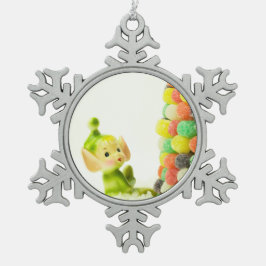 Holly the Pixie Elf Schneeflocken Zinn-Ornament