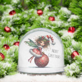 Holly-Topped Fairy on Ornament Snow Globe Schneekugeln (Weihnachten)
